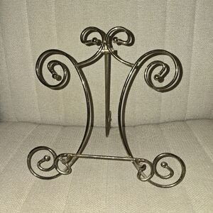 Vintage Ornate Brass Wire Art Easel, Picture/ Photo Holder, Display Stand